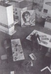 Walter Womacka in seinem Studio bei den Arbeiten am Mosaik für das Haus des Lehrers (1962)