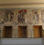 Mosaikbild im Treppenhaus der Magistrale in Eisenhüttenstadt (1965)